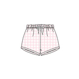 Pink plaid summer bottoms kids girls shorts