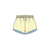 Yellow plaid summer bottoms baby kids shorts