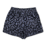 Black leopard kids girls summer shorts