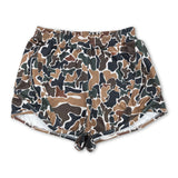 Dark brown camo adult women summer shorts