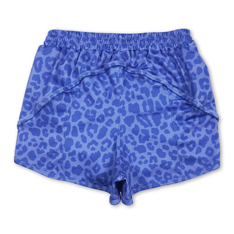 Blue leopard adult women summer shorts