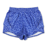 Blue leopard adult women summer shorts