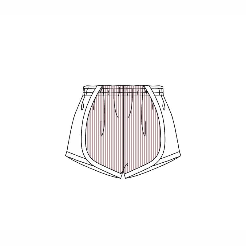 Khaki stripe white kids girls summer shorts