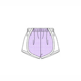 Lavender plaid white kids girls summer shorts
