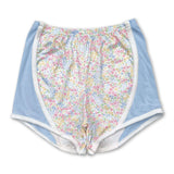 Light blue floral baby girls summer shorts