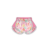 Pink leopard patchwork baby girls summer shorts