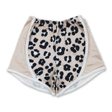 Khaki leopard patchwork baby girls summer shorts