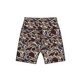 High waist dark brown camo girls summer shorts