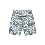 High waist grey camo girls summer shorts