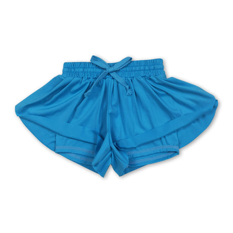 Light blue kids girls activewear summer yoga shorts