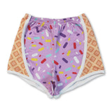 Lavender sprinkle ice cream kids girls team summer shorts
