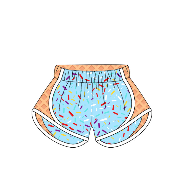 Light blue sprinkle ice cream adult women team shorts