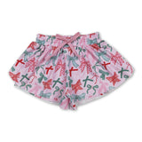 Pink green red bows kids girls summer shorts