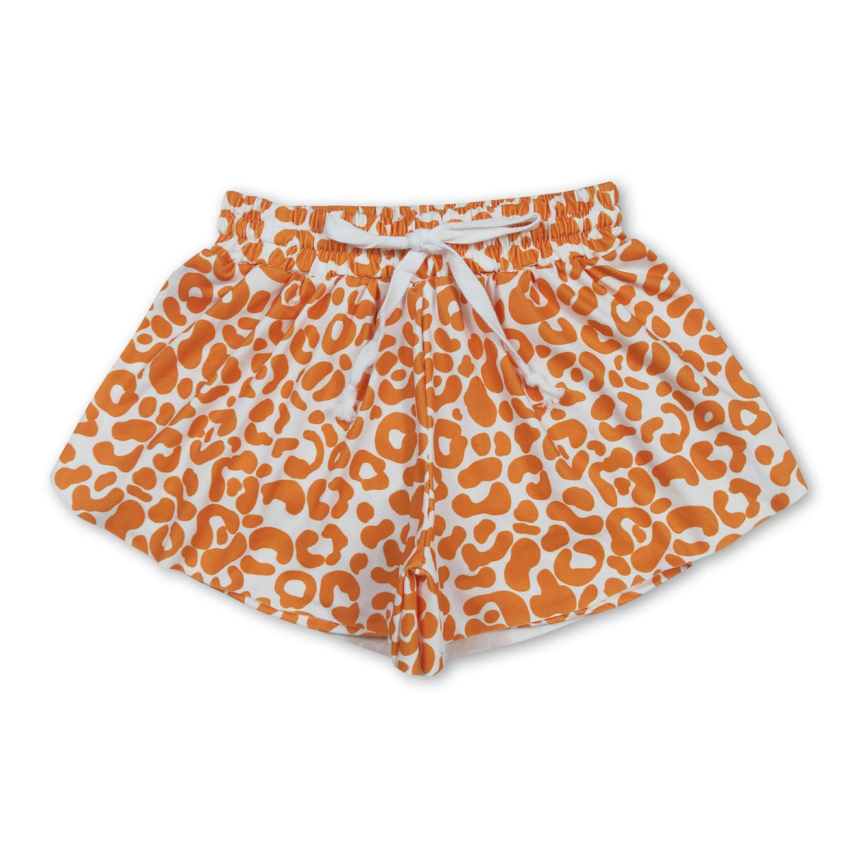 Orange leopard baby girls summer shorts