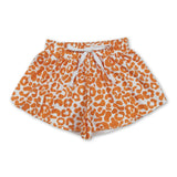 Orange leopard baby girls summer shorts