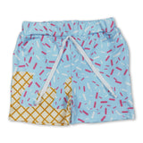 Light blue ice cream sprinkle baby boy summer shorts