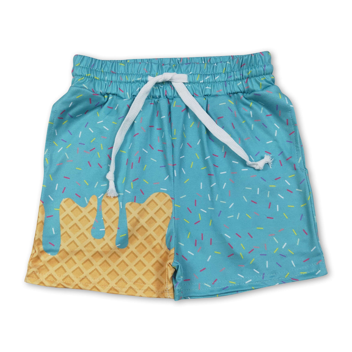 Teal ice cream sprinkle baby kids summer team shorts