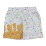 White ice cream sprinkle baby kids summer team shorts
