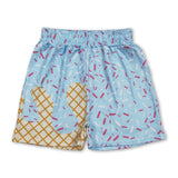Light blue ice cream sprinkle kids boys summer shorts