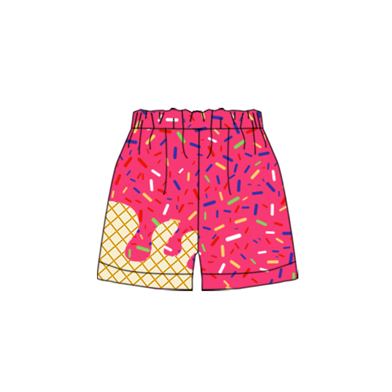Pink ice cream sprinkle kids boys summer shorts