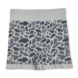 Grey camo adult women activewear shorts