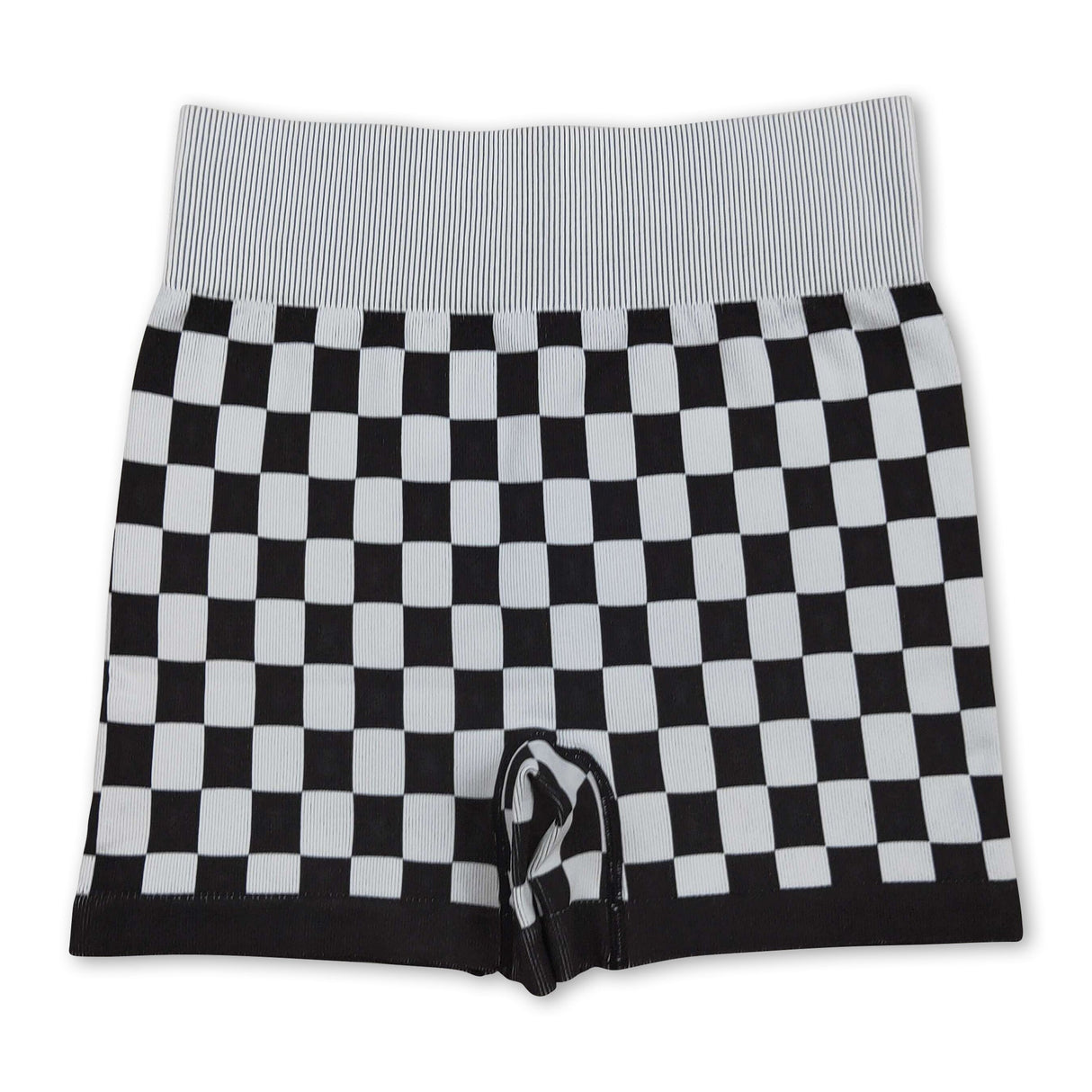 Black plaid sleeveless adult women activewear shorts