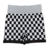 Black plaid sleeveless adult women activewear shorts