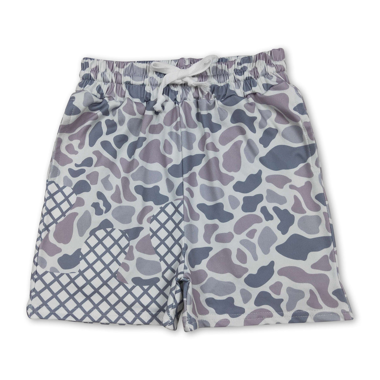 Grey camo ice cream sprinkle baby boy shorts