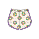 yellow purple green donut baby girls yoga shorts