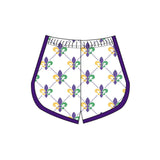 yellow purple green pattern baby girls yoga shorts