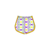purple bows yellow pattern baby girls yoga shorts
