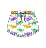 purple yellow green turtle baby mardi gras shorts