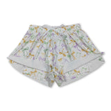Purple green yellow bows adult women Mardi Gras shorts