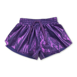 Purple drawstring kids girls shorts