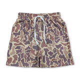 Khaki camo pockets elastic kids boys summer shorts