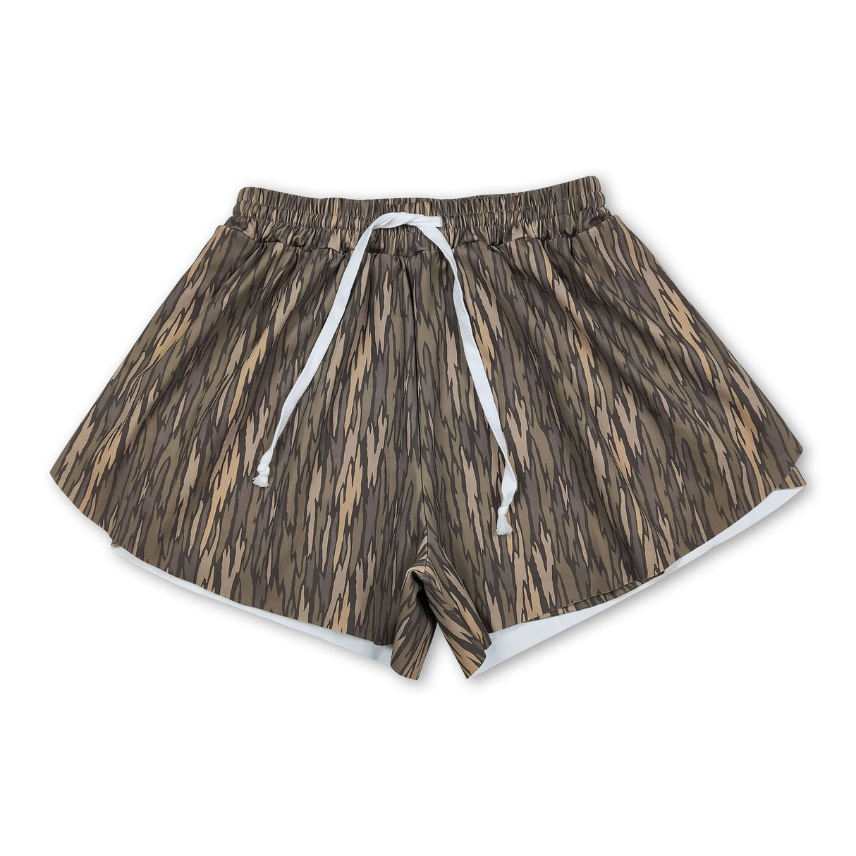 Olive camo adult women summer active shorts