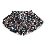 Brown camo adult women summer active shorts