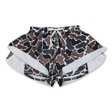 Brown camo adult women summer active shorts