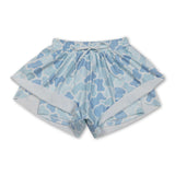 Light blue camo adult women summer active shorts