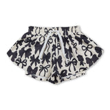 Black bow kids girls summer active shorts