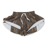 Olive camo kids girls summer active shorts