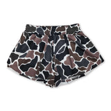 Dark camo kids girls summer active shorts