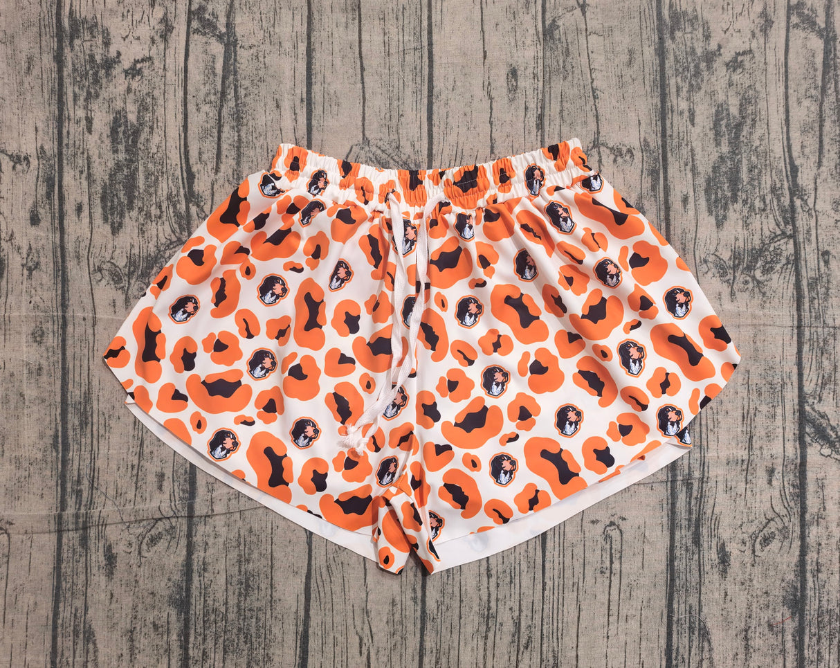 Leopard yellow dog adult women team active shorts