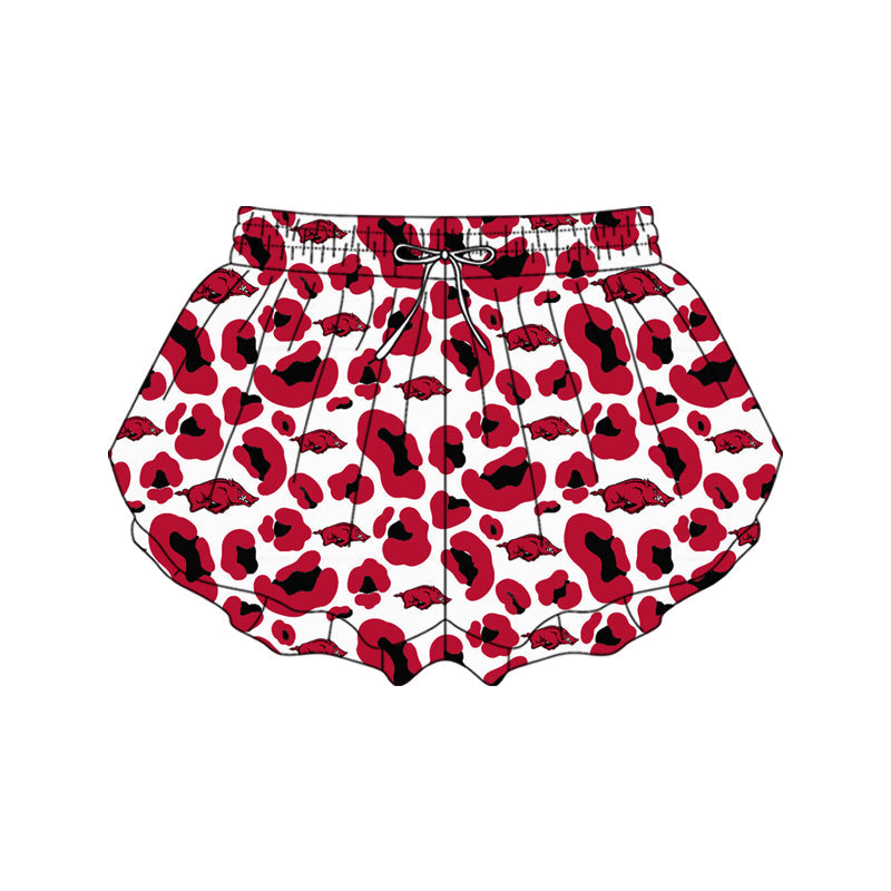 Leopard hogs adult women team active shorts