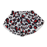 Red leopard G kids girls team active summer shorts