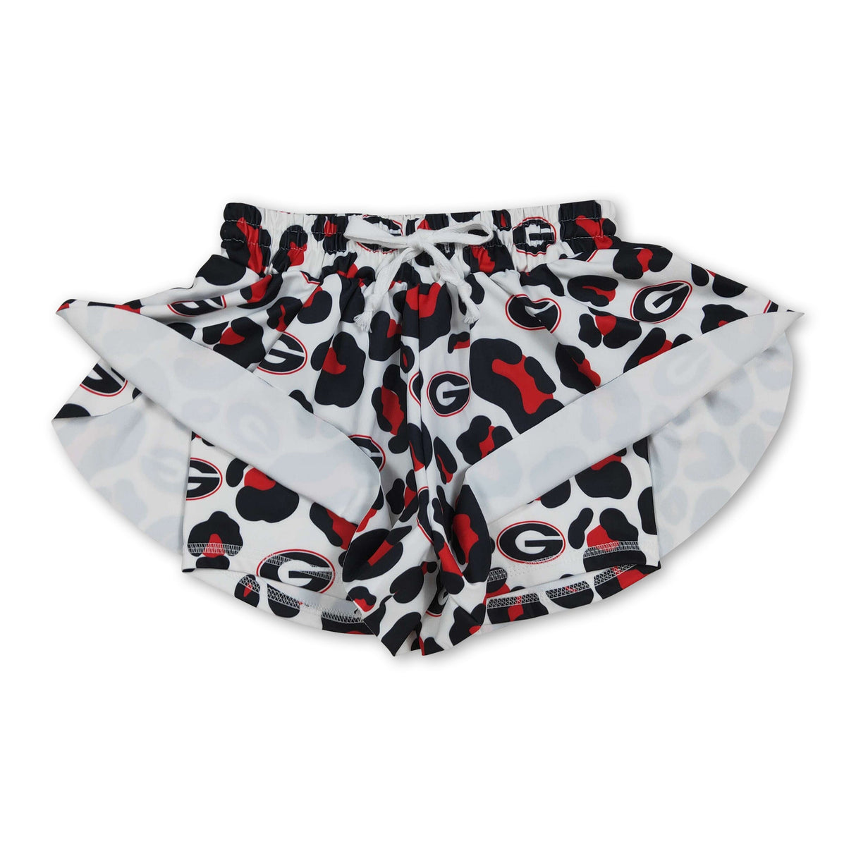 Red leopard G kids girls team active summer shorts