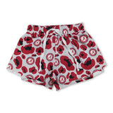 Red leopard A kids girls team active summer shorts