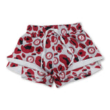 Red leopard A kids girls team active summer shorts