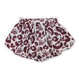 Maroon leopard dog M kids girls team active shorts