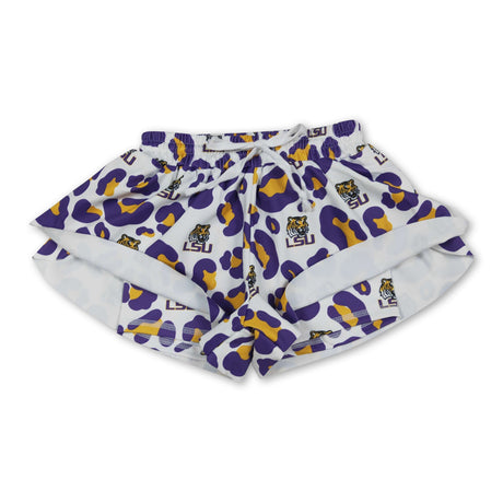 Leopard tiger kids girls team active summer shorts